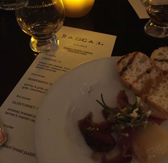 Whisky dinner with Rob Gard at Rascal on La Brea. 